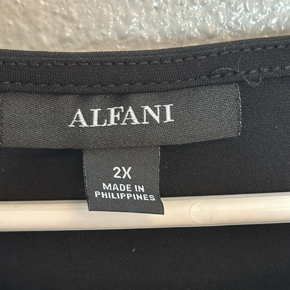 ALFANI Women's Black 3/4 Sleeve Mini Dress Size 2X - Picture 2 of 7